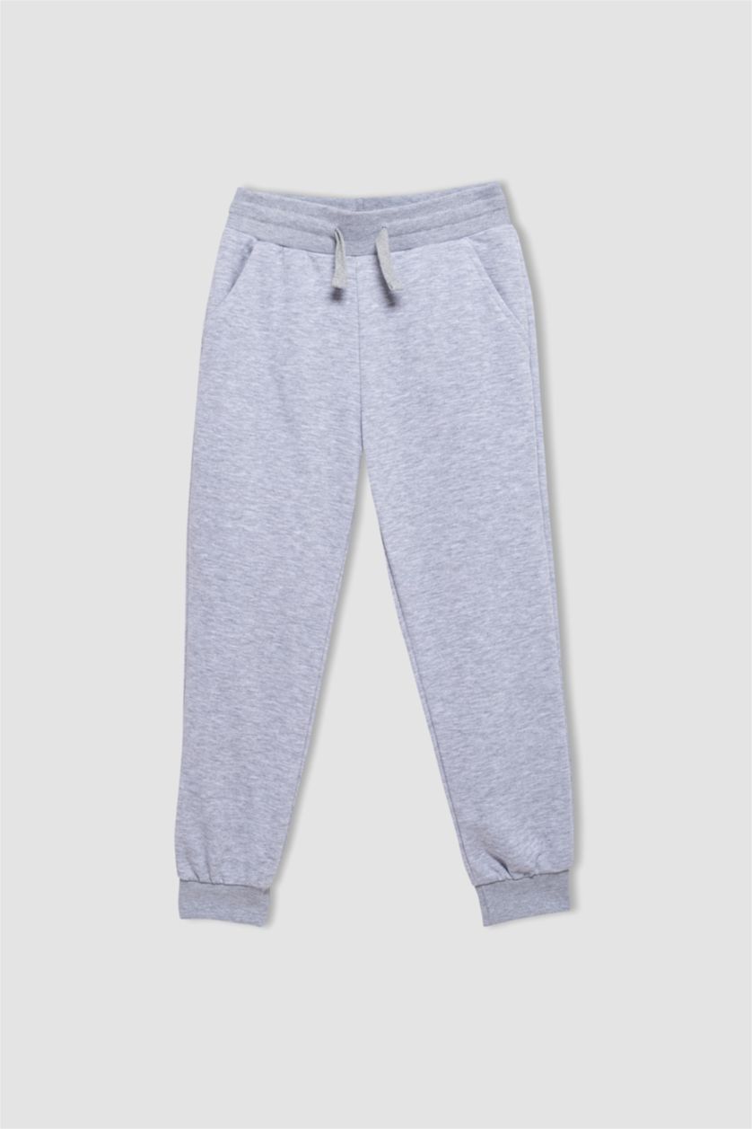 BOYS & TEENS Grey Melange Regular Fit Trousers