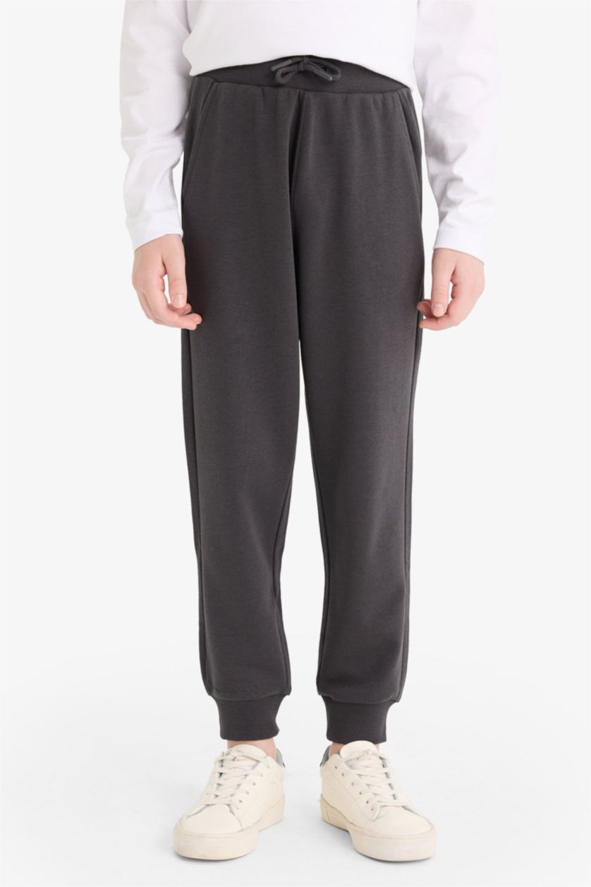BOYS & TEENS Dark Anthracite Boy Elastic Waist Jogger Sweatpants