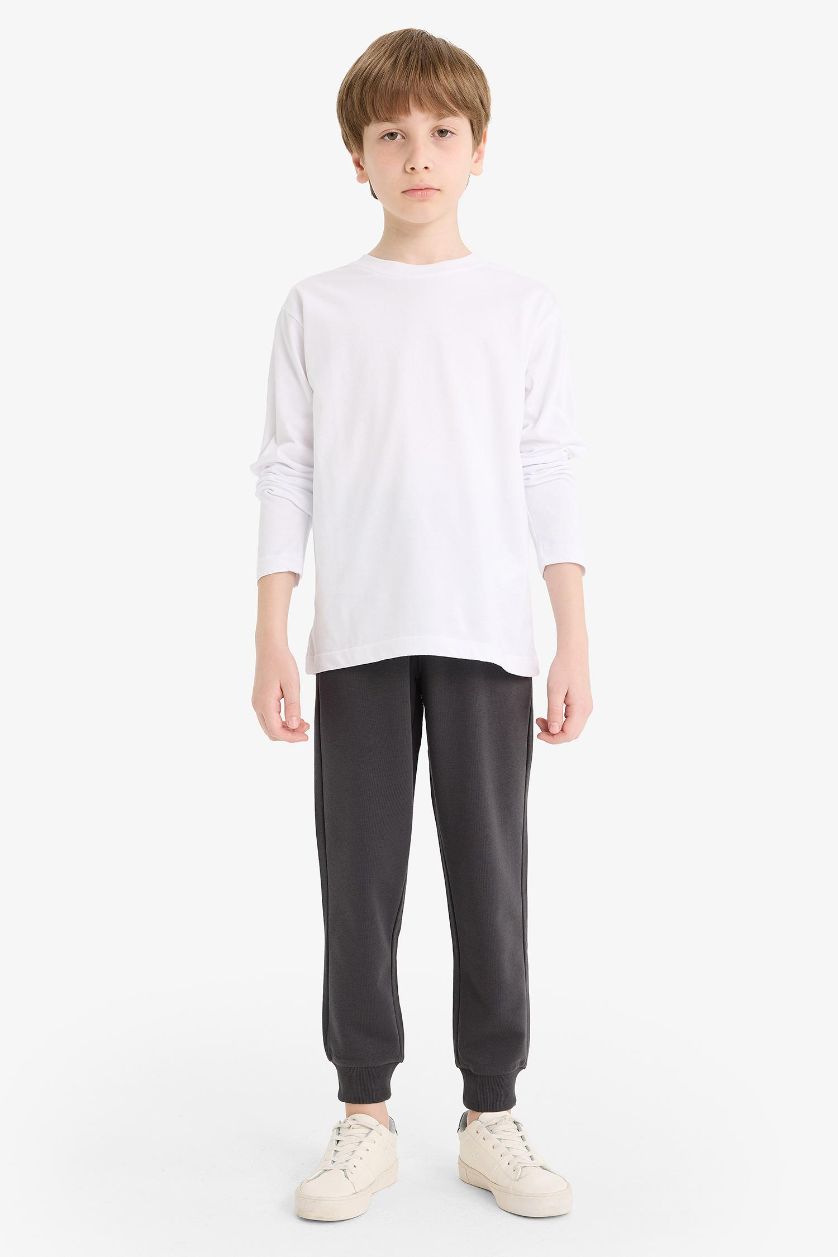 Erkek Çocuk - Genç Erkek Koyu Antrasit Beli Lastikli Okul Jogger Eşofman Altı Erkek Çocuk