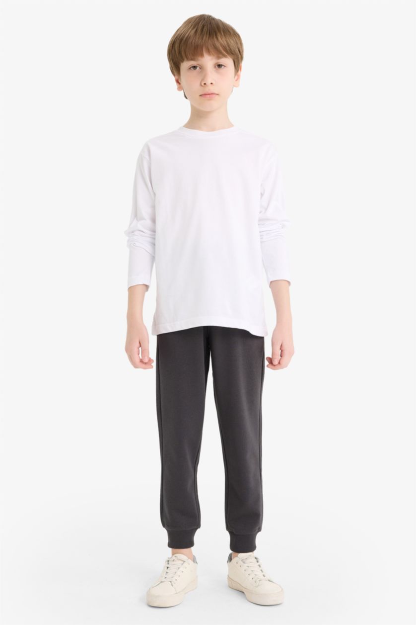 BOYS & TEENS Dark Anthracite Boy Elastic Waist Jogger Sweatpants