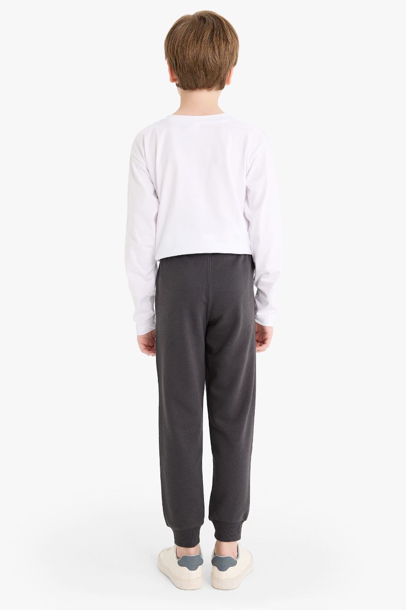 Erkek Çocuk - Genç Erkek Koyu Antrasit Beli Lastikli Okul Jogger Eşofman Altı Erkek Çocuk
