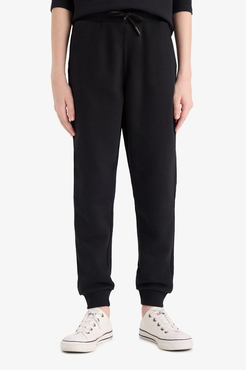 Erkek Çocuk - Genç Erkek Siyah Beli Lastikli Okul Jogger Eşofman Altı Erkek Çocuk