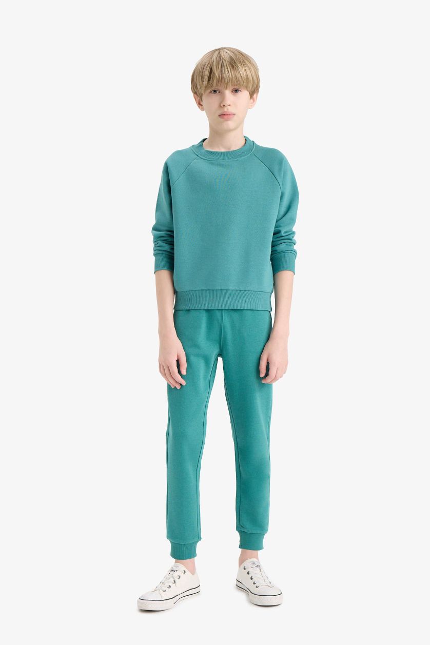 Boys & Teens Green Boy Elastic Waist Jogger Sweatpants