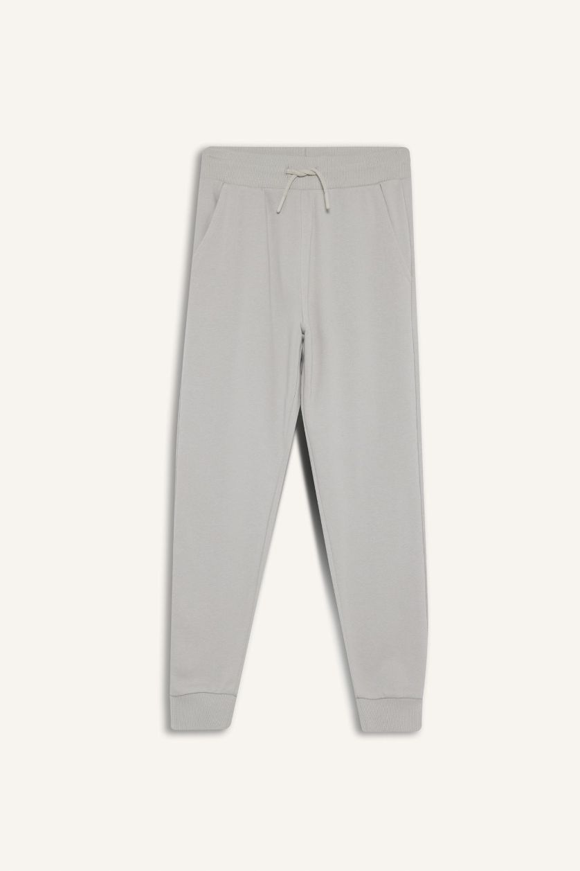Erkek Çocuk - Genç Erkek Açık Gri Beli Lastikli Jogger Eşofman Altı Erkek Çocuk