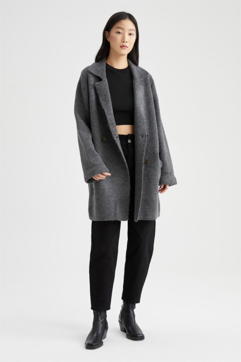 نساء أنثرا جاكيت اوفر سايز بياقة V