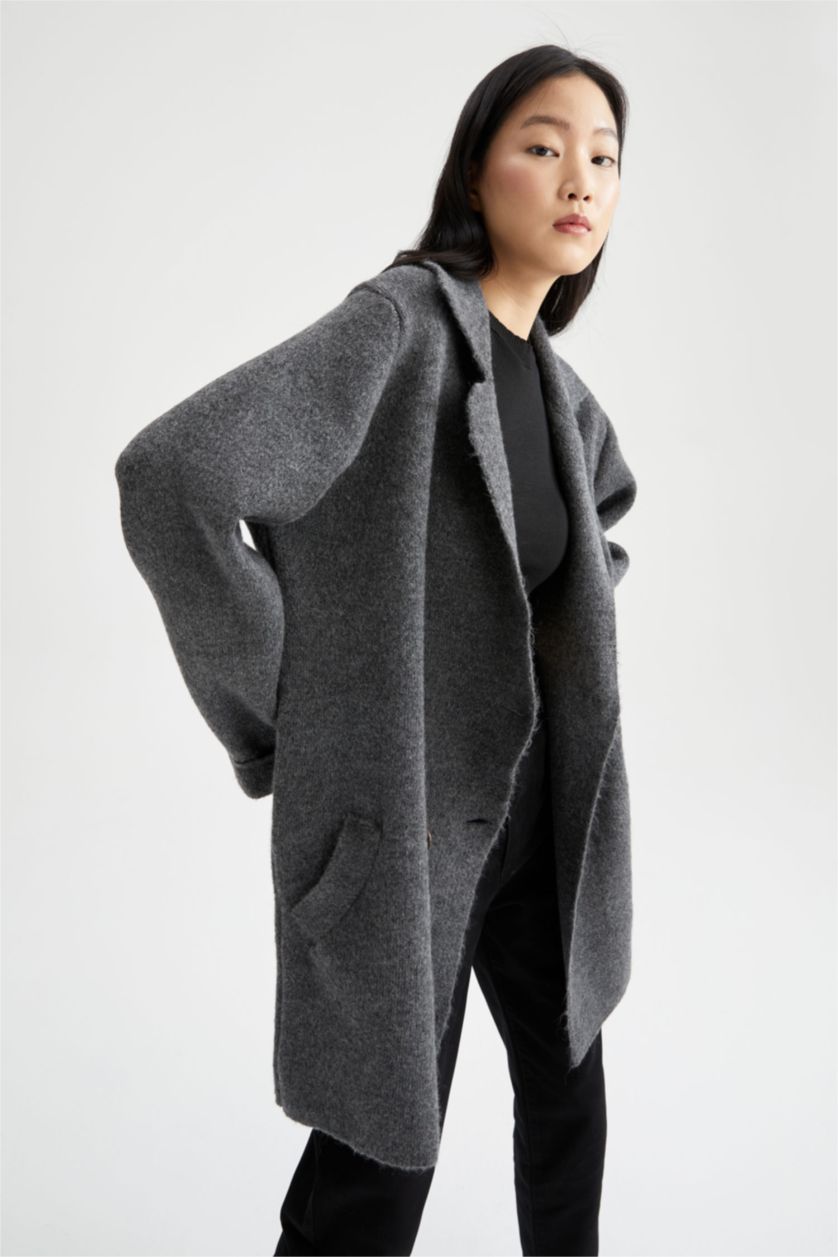 نساء أنثرا جاكيت اوفر سايز بياقة V