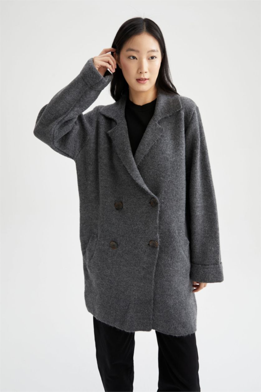 نساء أنثرا جاكيت اوفر سايز بياقة V