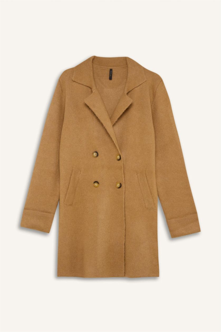 Женщины Бежевый Жакет оверсайз с карманами