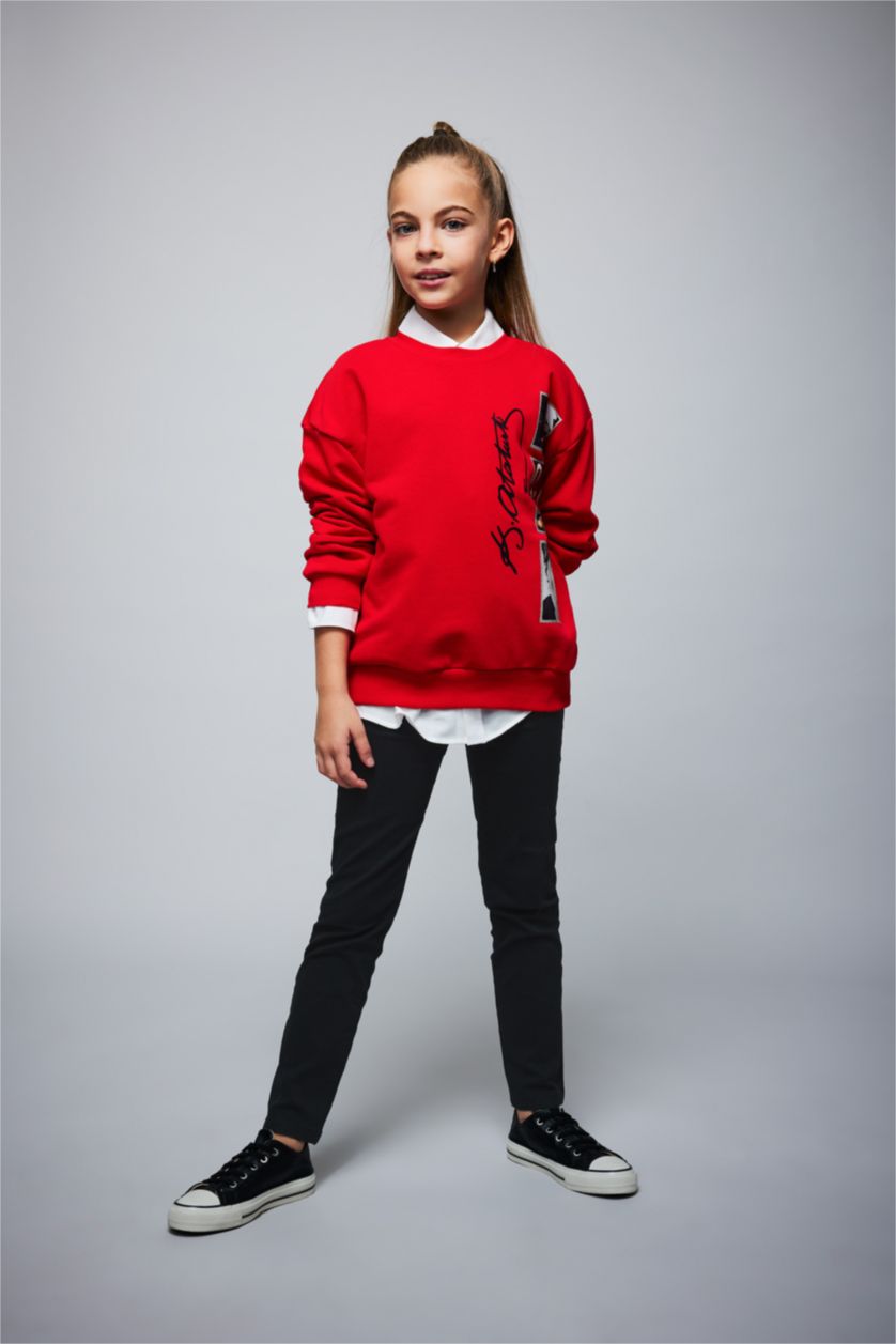 Девочки и подростки Черный Брюки приталенного кроя для девочек, Школьная коллекция