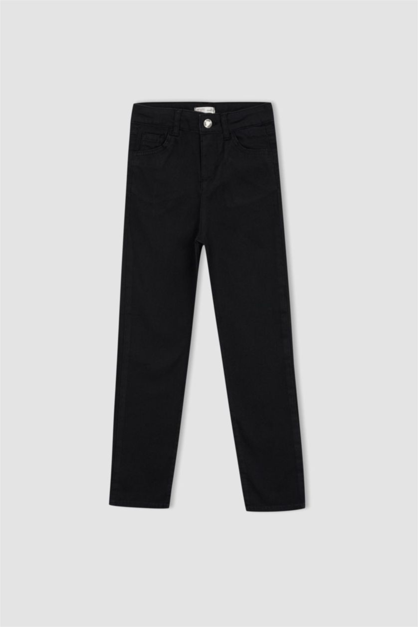 Девочки и подростки Черный Брюки приталенного кроя для девочек, Школьная коллекция