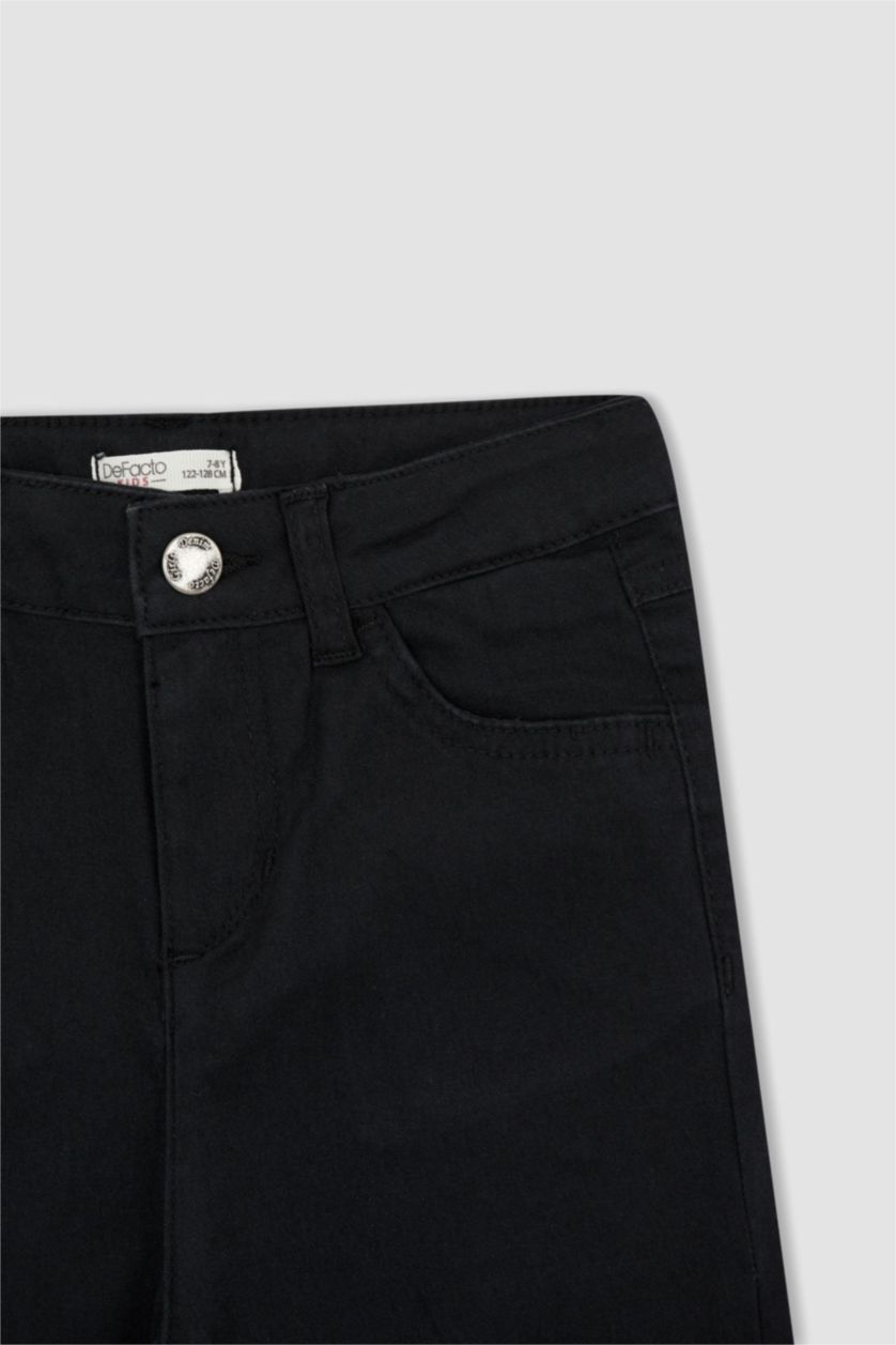 Девочки и подростки Черный Брюки приталенного кроя для девочек, Школьная коллекция