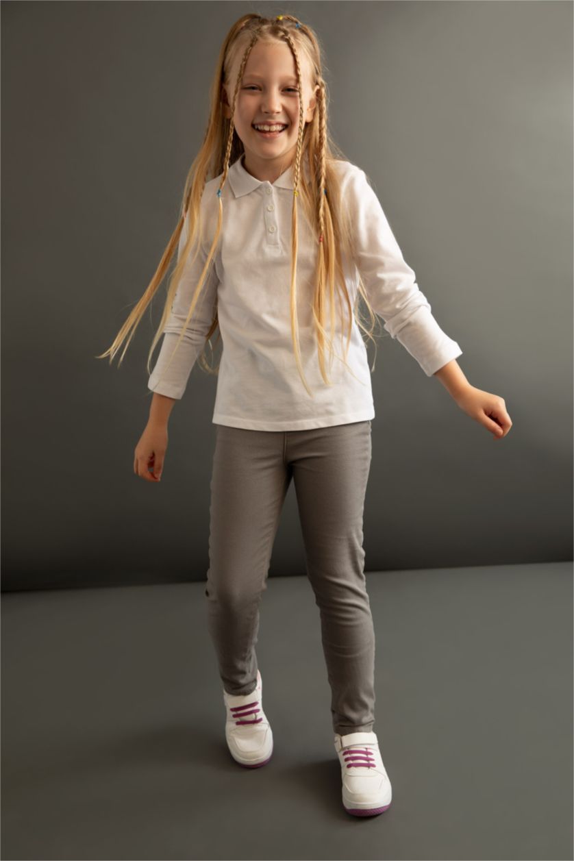 Kız Çocuk - Genç Kız Gri Kız Çocuk Gri Slim Fit Okul Pantolonu
