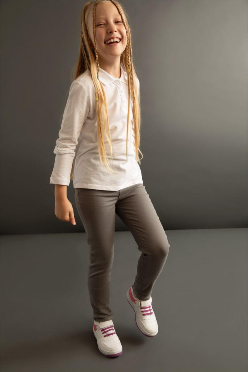 Kız Çocuk - Genç Kız Gri Kız Çocuk Gri Slim Fit Okul Pantolonu