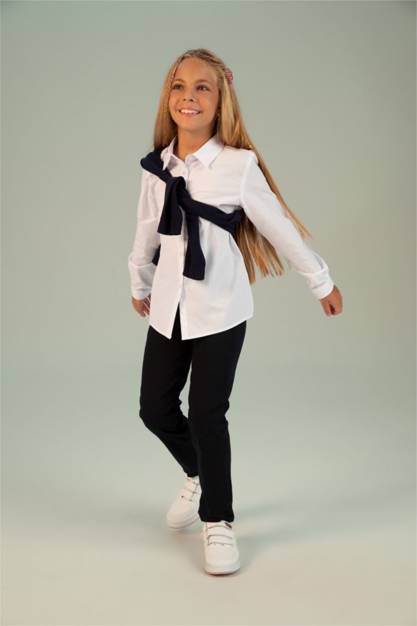 Kız Çocuk - Genç Kız Lacivert Kız Çocuk Lacivert Slim Fit Okul Pantolonu