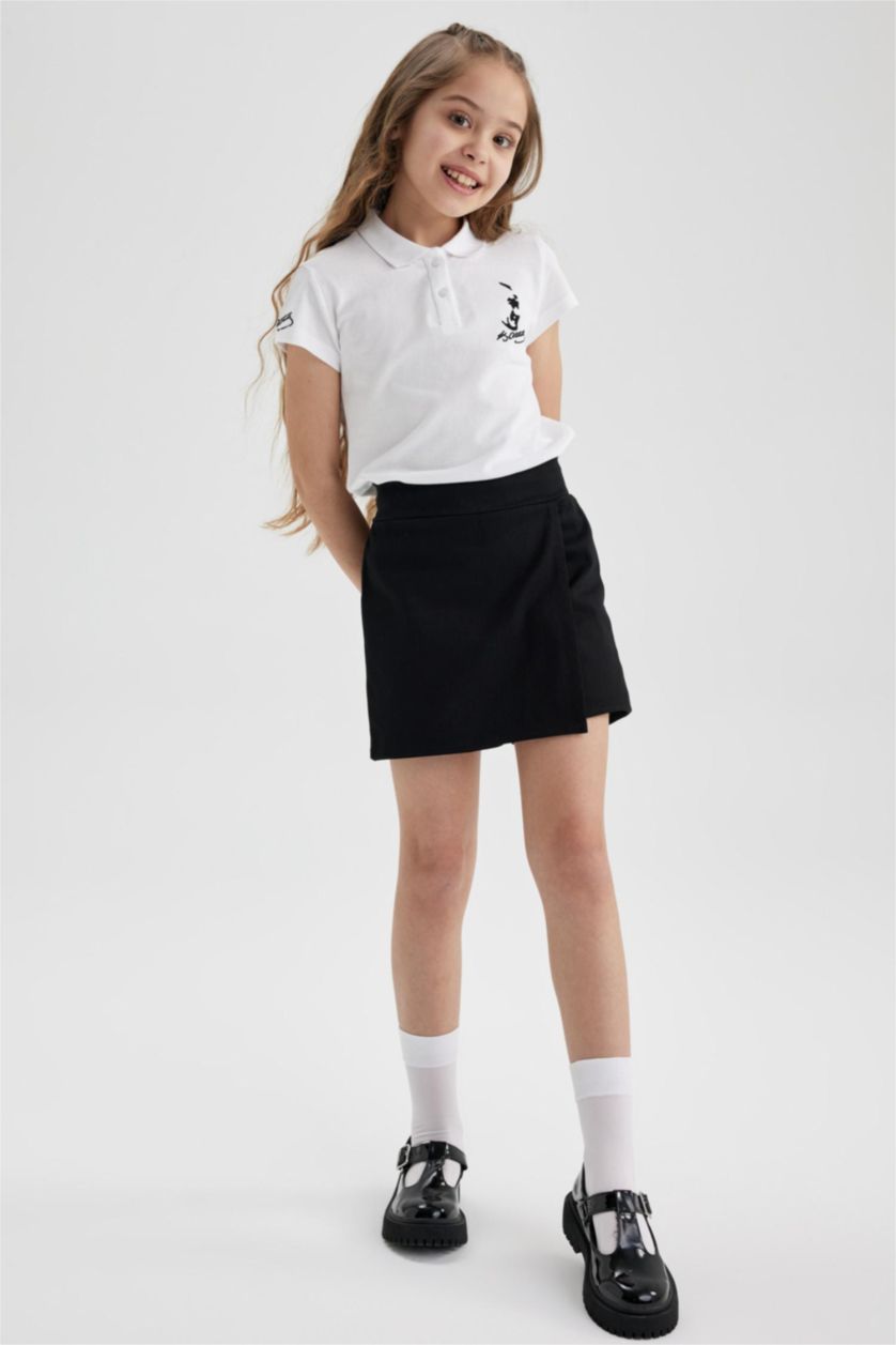 Kız Çocuk - Genç Kız Siyah Kız Çocuk Siyah Esnek Belli Şort Etek
