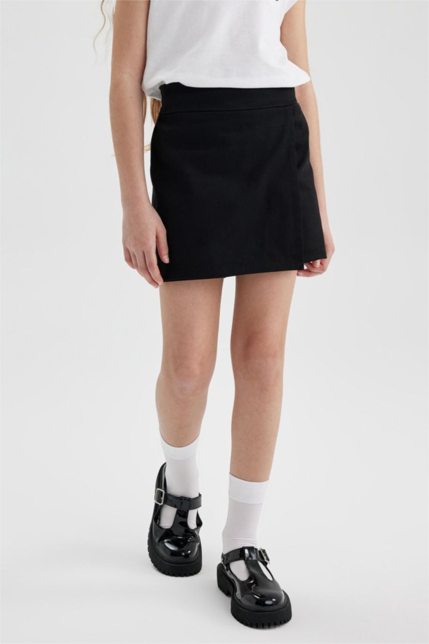 Kız Çocuk - Genç Kız Siyah Kız Çocuk Siyah Esnek Belli Şort Etek