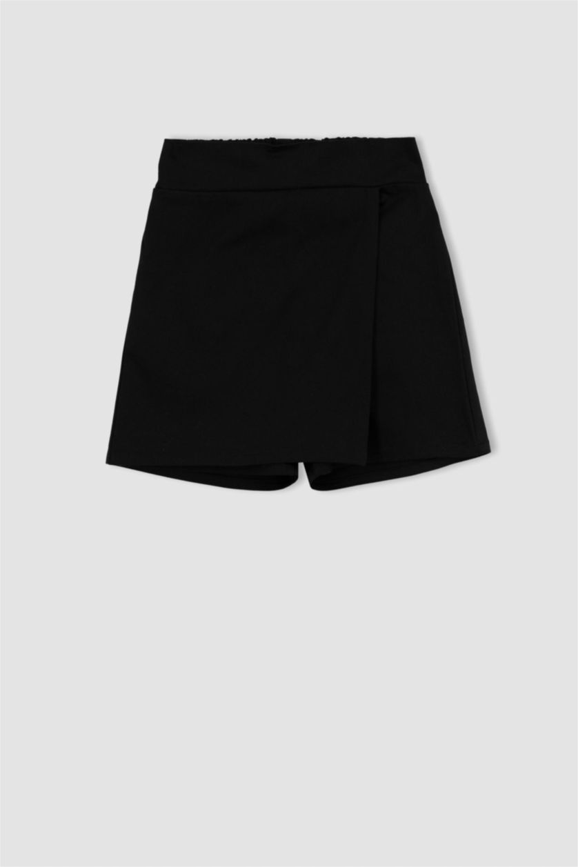 Kız Çocuk - Genç Kız Siyah Kız Çocuk Siyah Esnek Belli Şort Etek