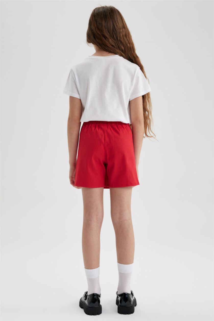 GIRLS & TEENS Red Girl Child Red Shorts Skirt Socks 2-Pack Set