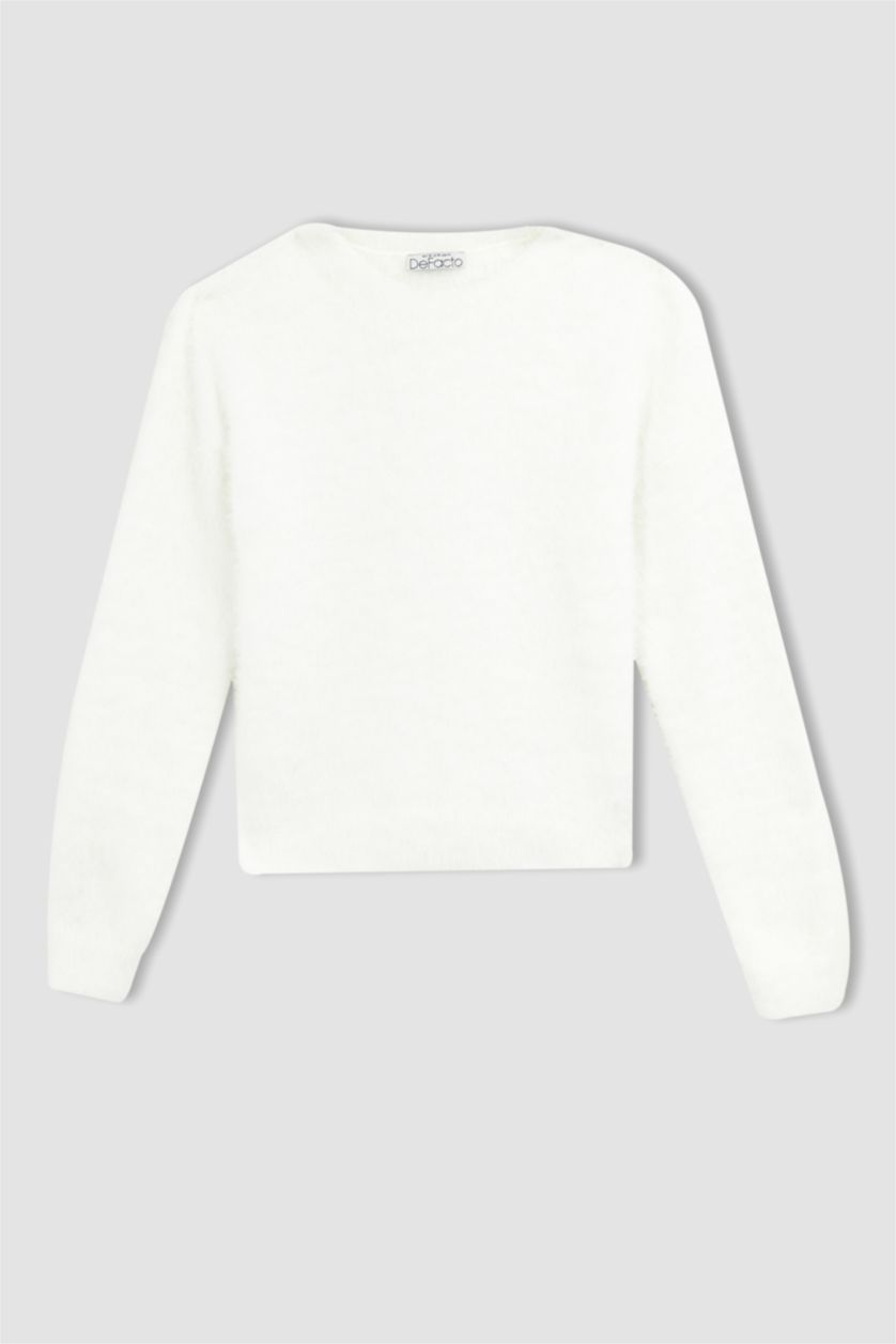 Kadın Ekru Regular Fıt Kazak