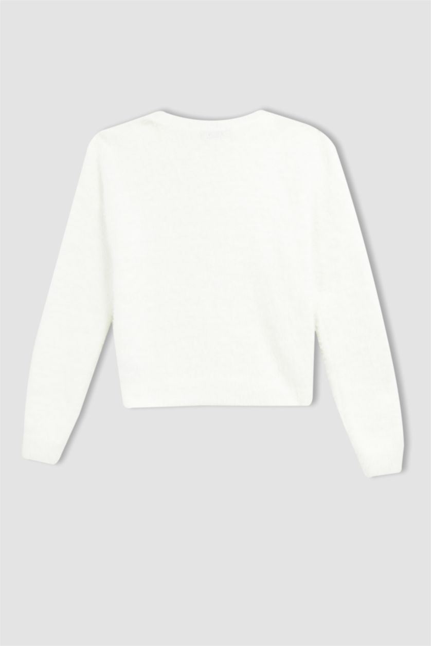 Kadın Ekru Regular Fıt Kazak