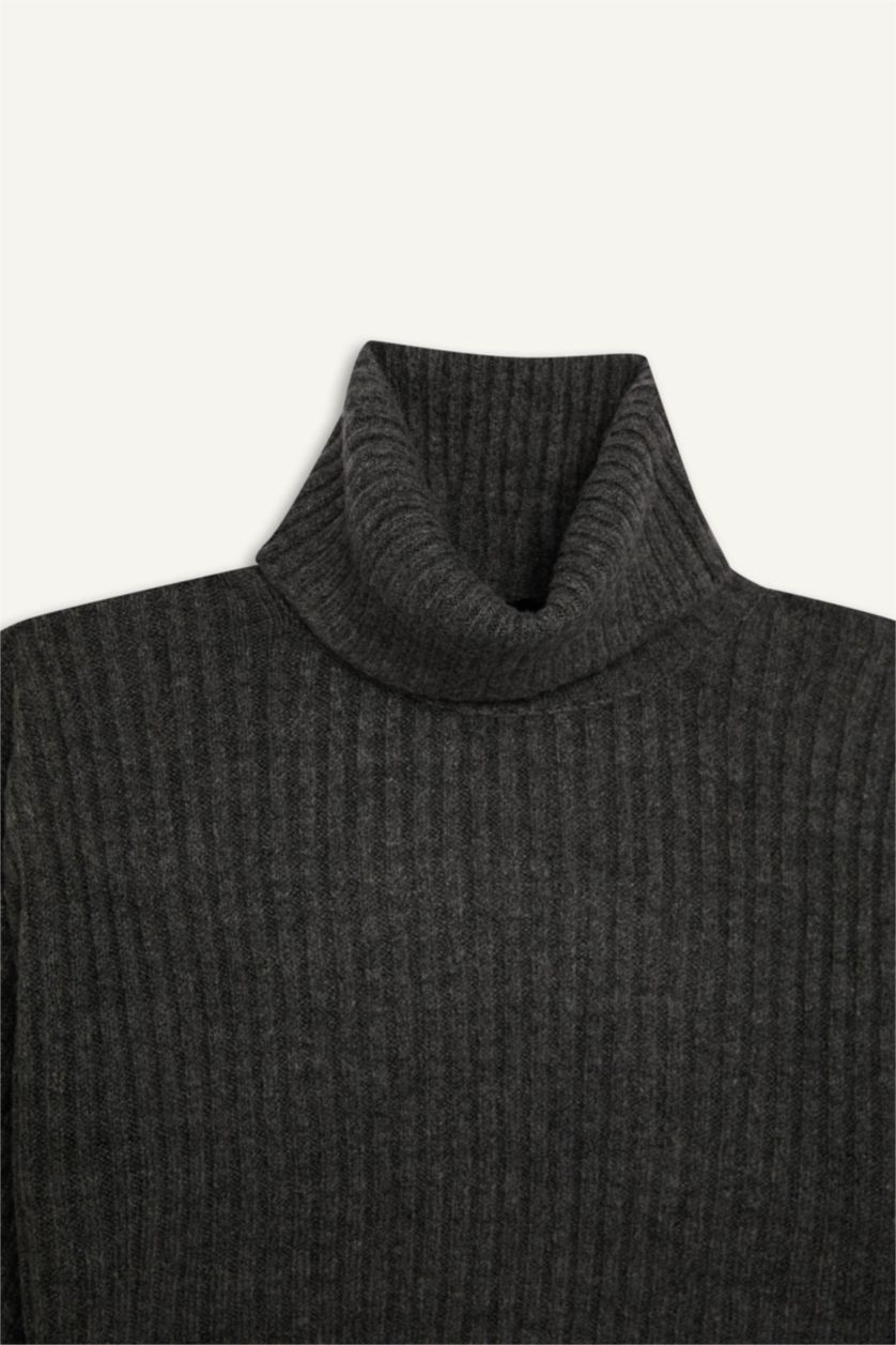 FEMME Anthracite Pull en maille Oversize à col roulé