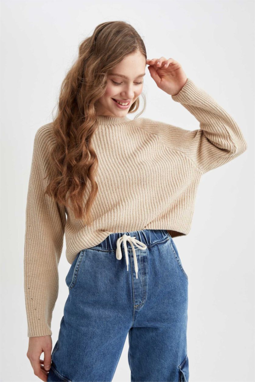FEMME Beige Pull Tricot