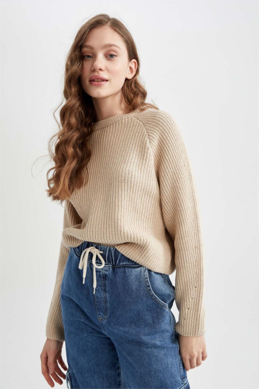 FEMME Beige Pull Tricot