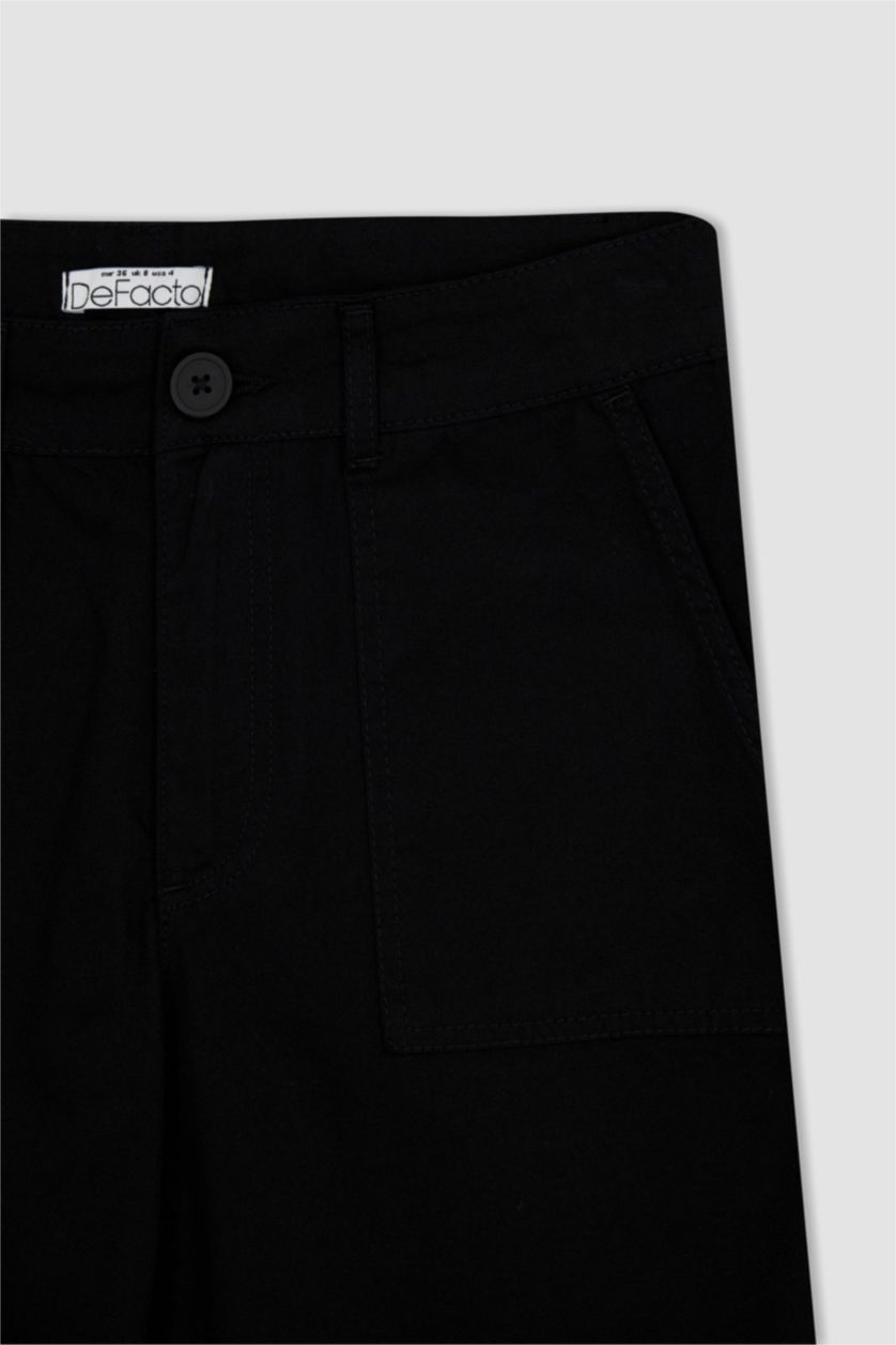 WOMAN Black Jogger Standard Fit Gabardine Trousers