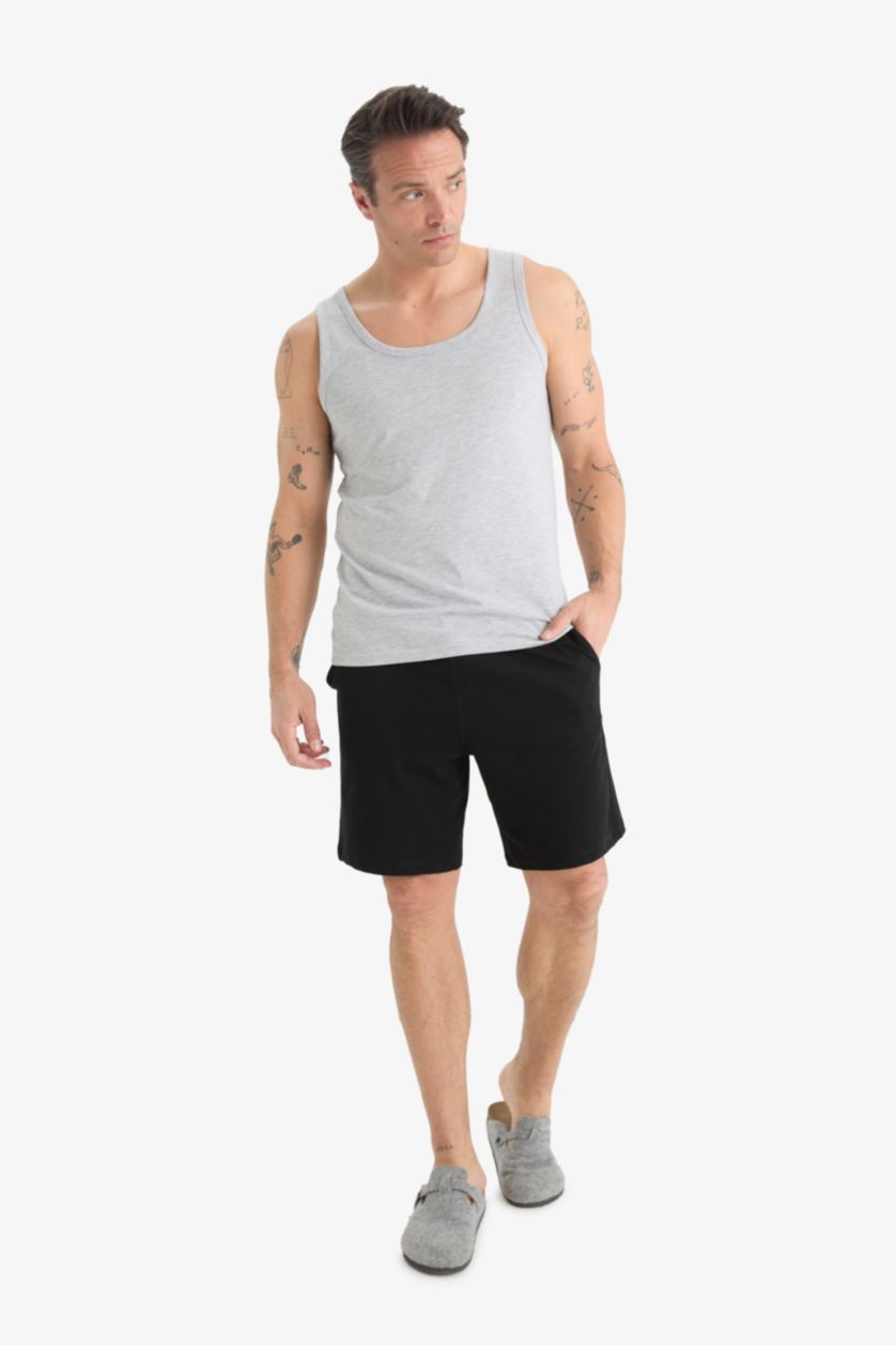 Erkek Siyah Slım Fıt 2'li Atlet