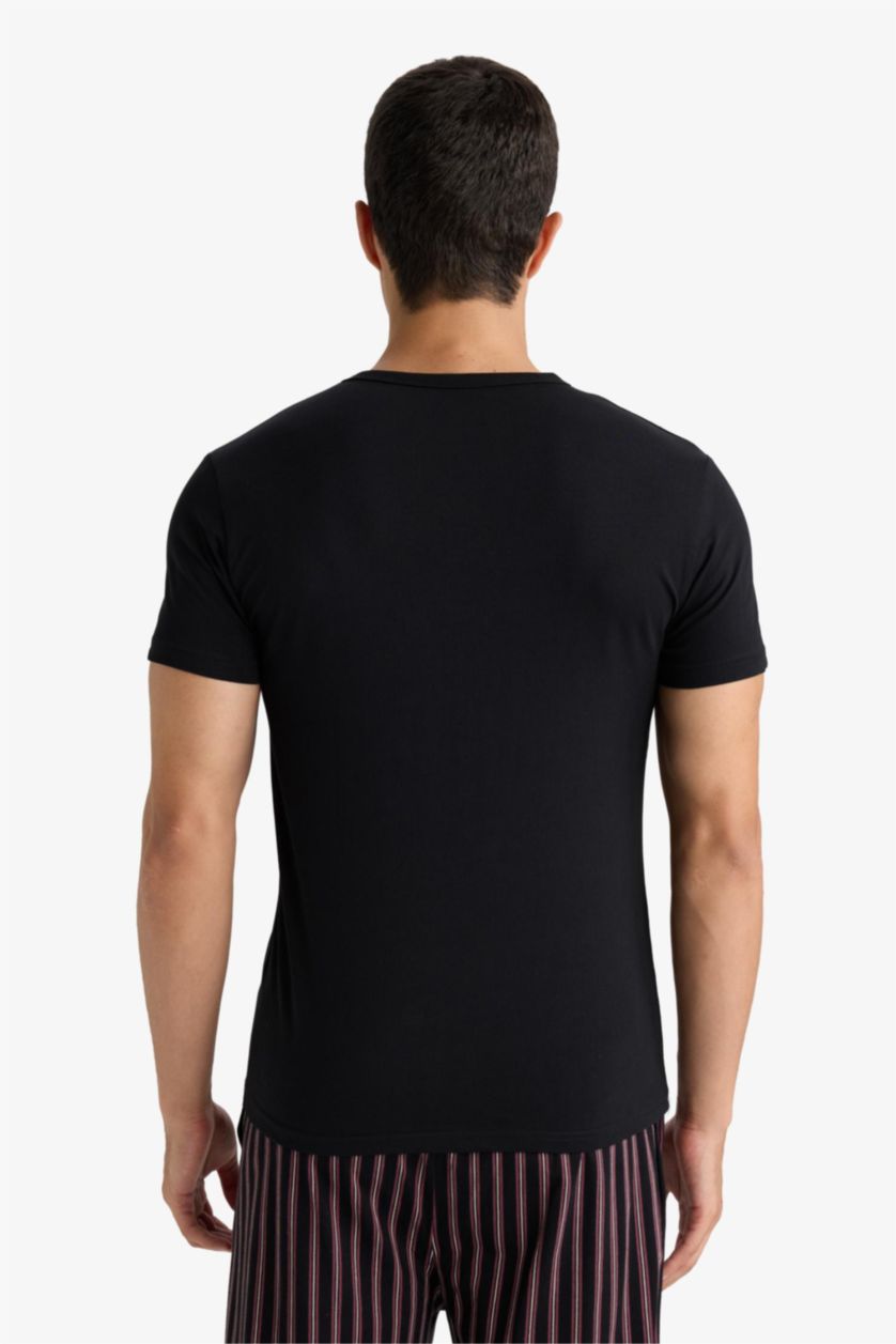 MAN Black Slim Fit Short Sleeve Knitted Tops