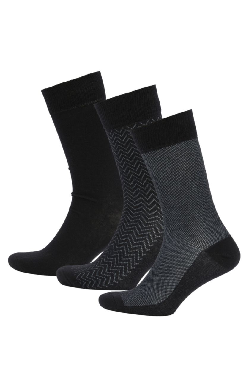 رجال أسود 3 piece Cotton Long sock