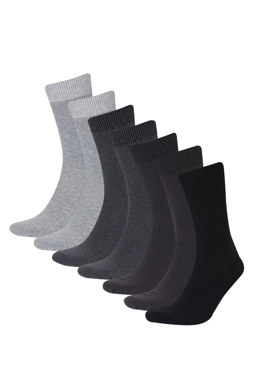 MAN Grey Melange Man 7 Piece Long Socks
