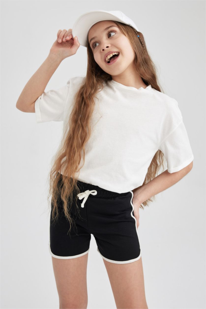 GIRLS & TEENS Black Girl Sweatshirt Fabric Shorts