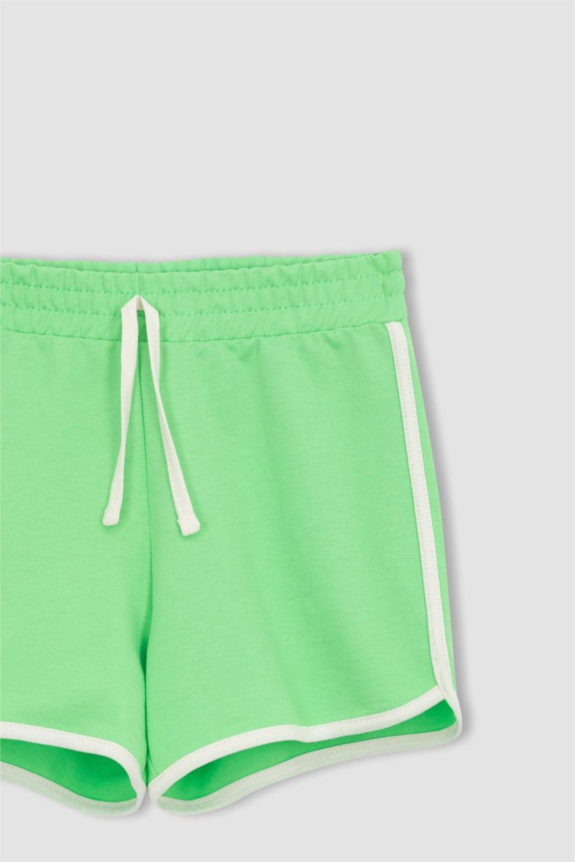 Girls & Teens Green Girl Sweatshirt Fabric Shorts
