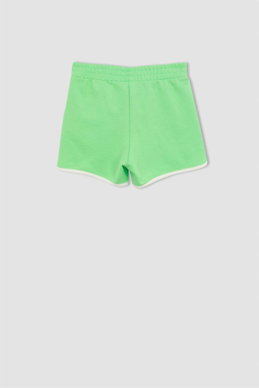 Girls & Teens Green Girl Sweatshirt Fabric Shorts