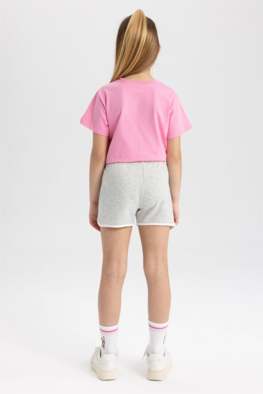 GIRLS & TEENS Light Grey Melange Girl Sweatshirt Fabric Shorts