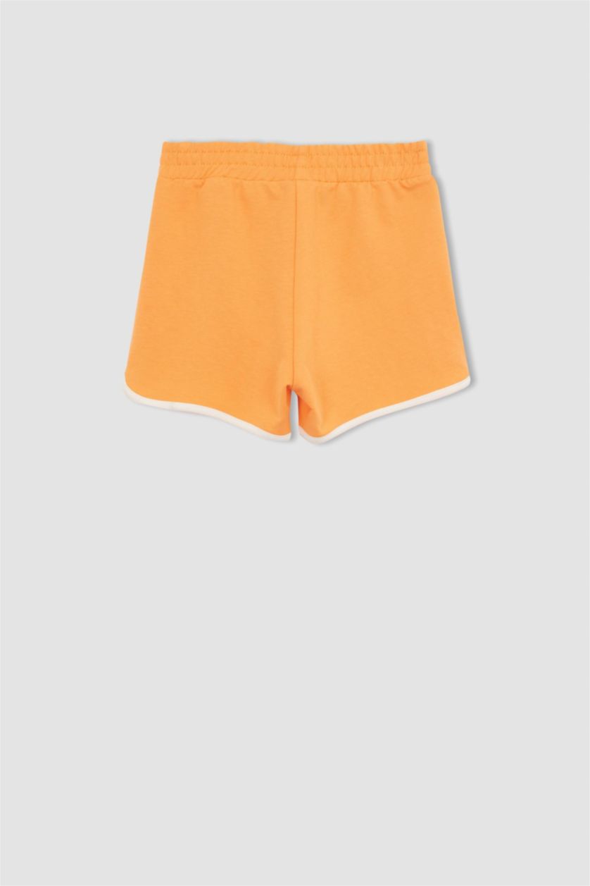 بنات برتقالي شورت بناتي قماش رقيق