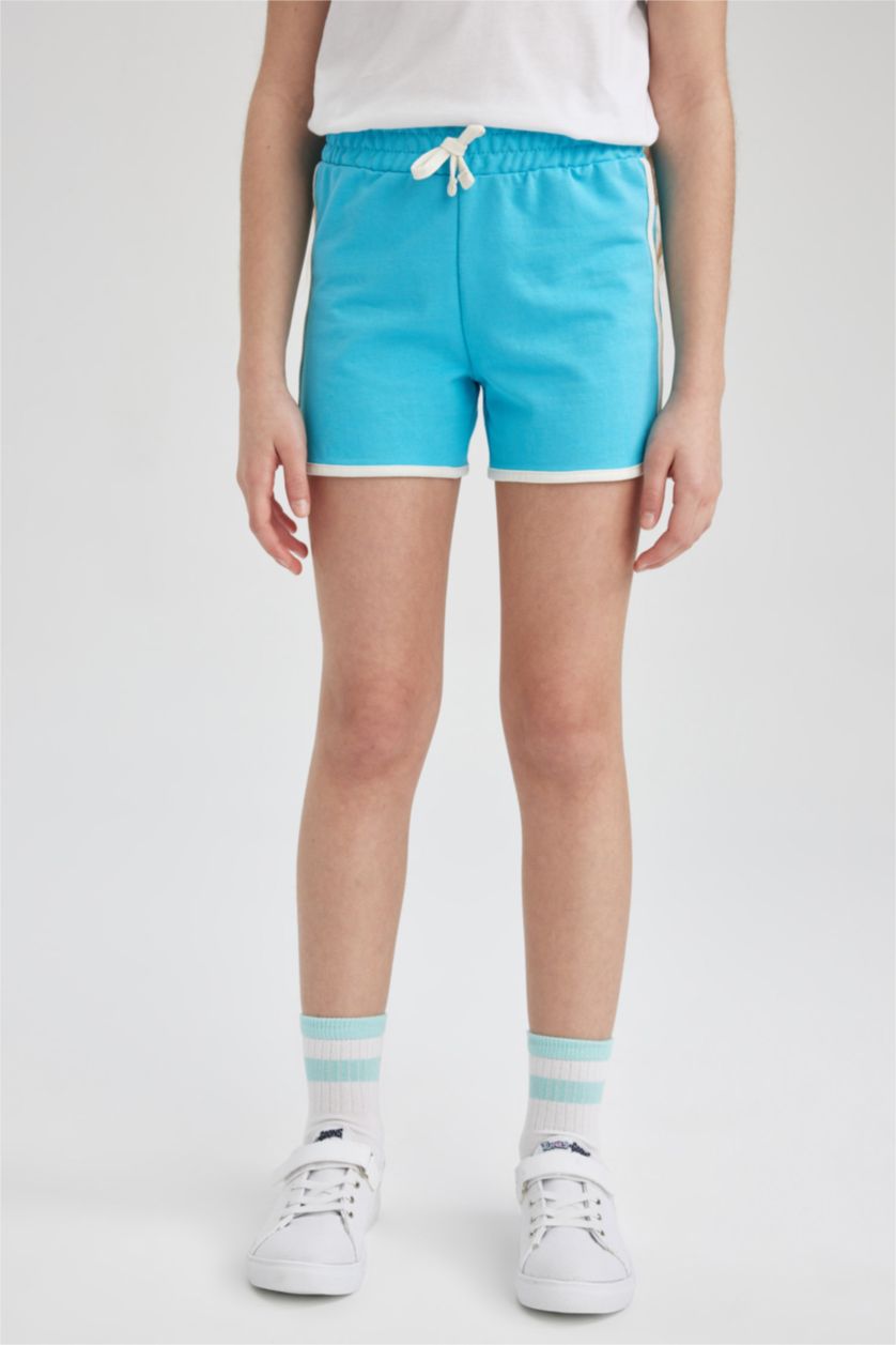FILLES Turquoise Short En Coton Peigné Pour Fille