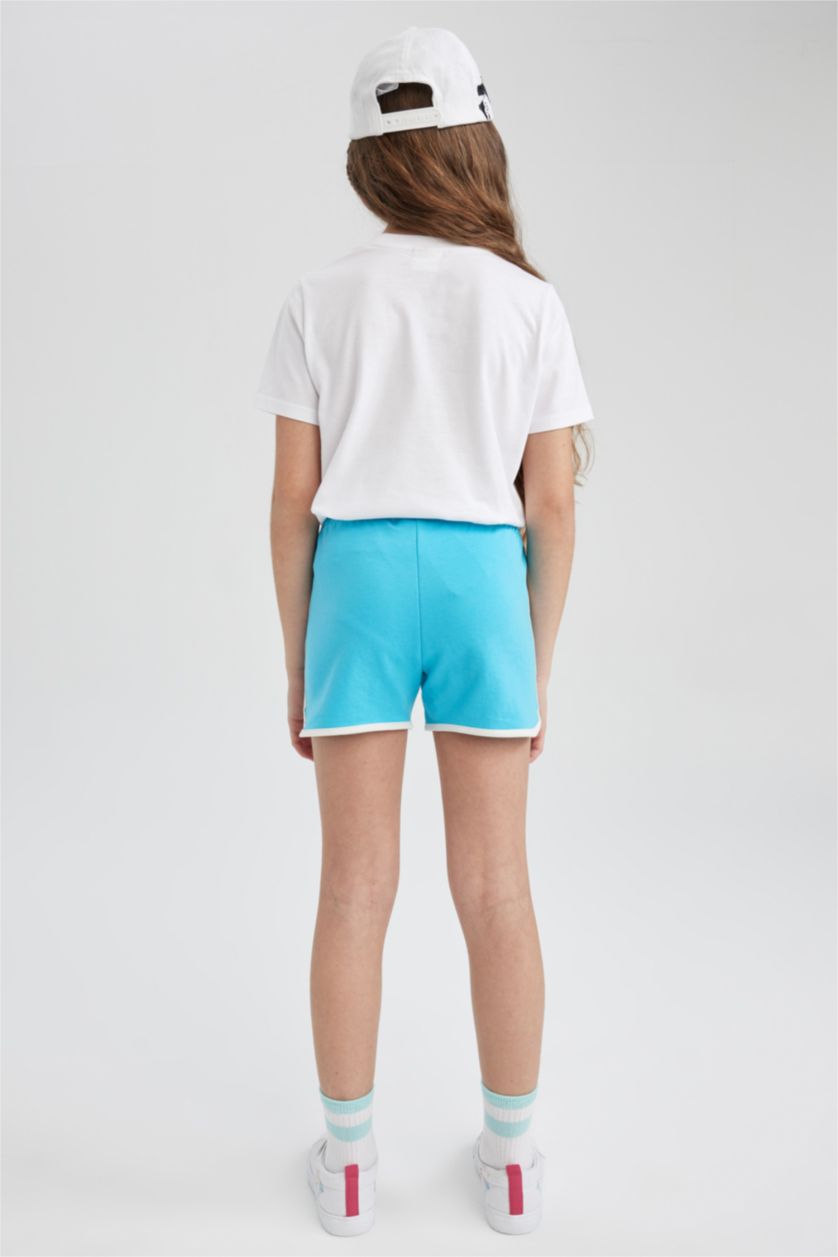 FILLES Turquoise Short En Coton Peigné Pour Fille