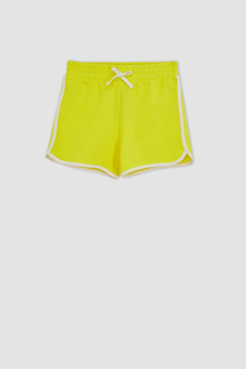 FILLES Jaune Short En Coton Peigné Pour Fille