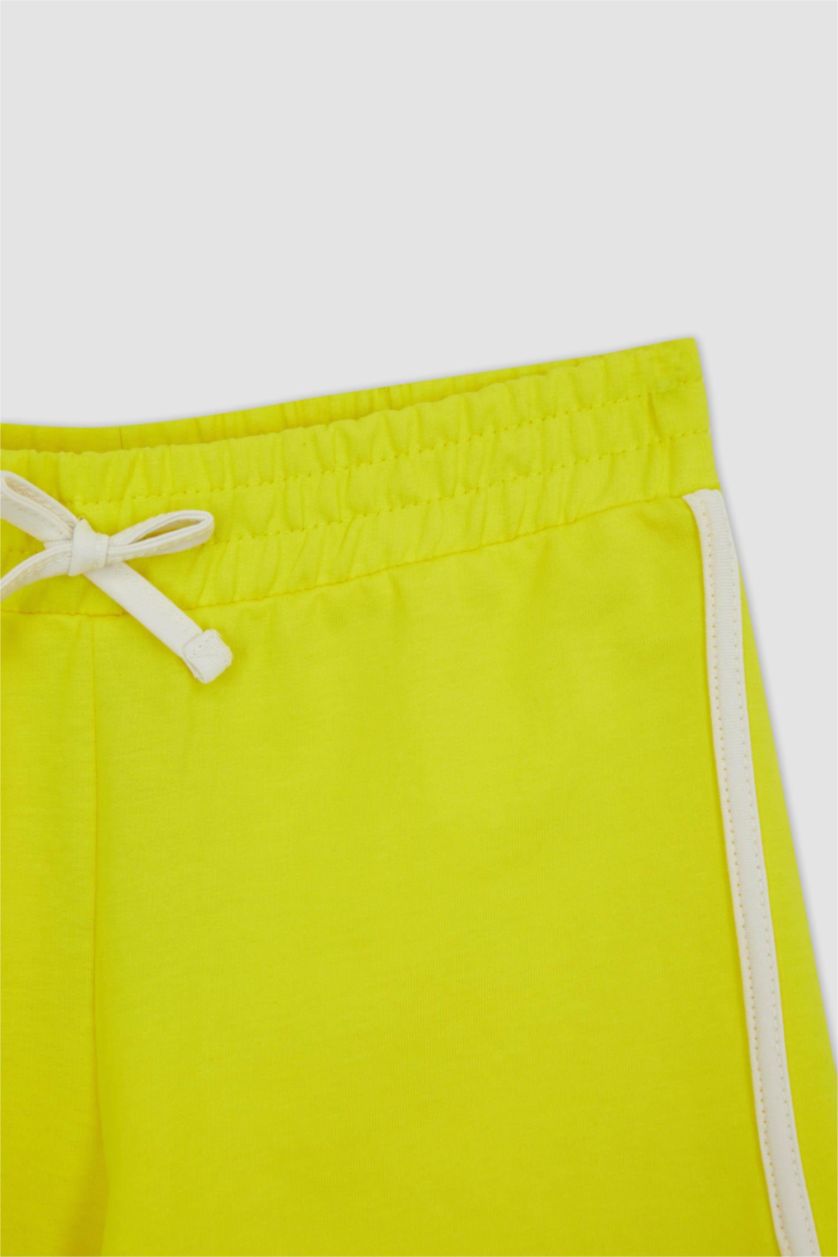 FILLES Jaune Short En Coton Peigné Pour Fille