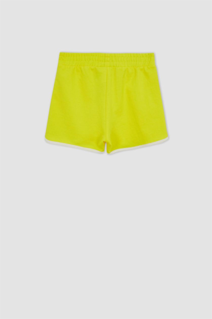FILLES Jaune Short En Coton Peigné Pour Fille