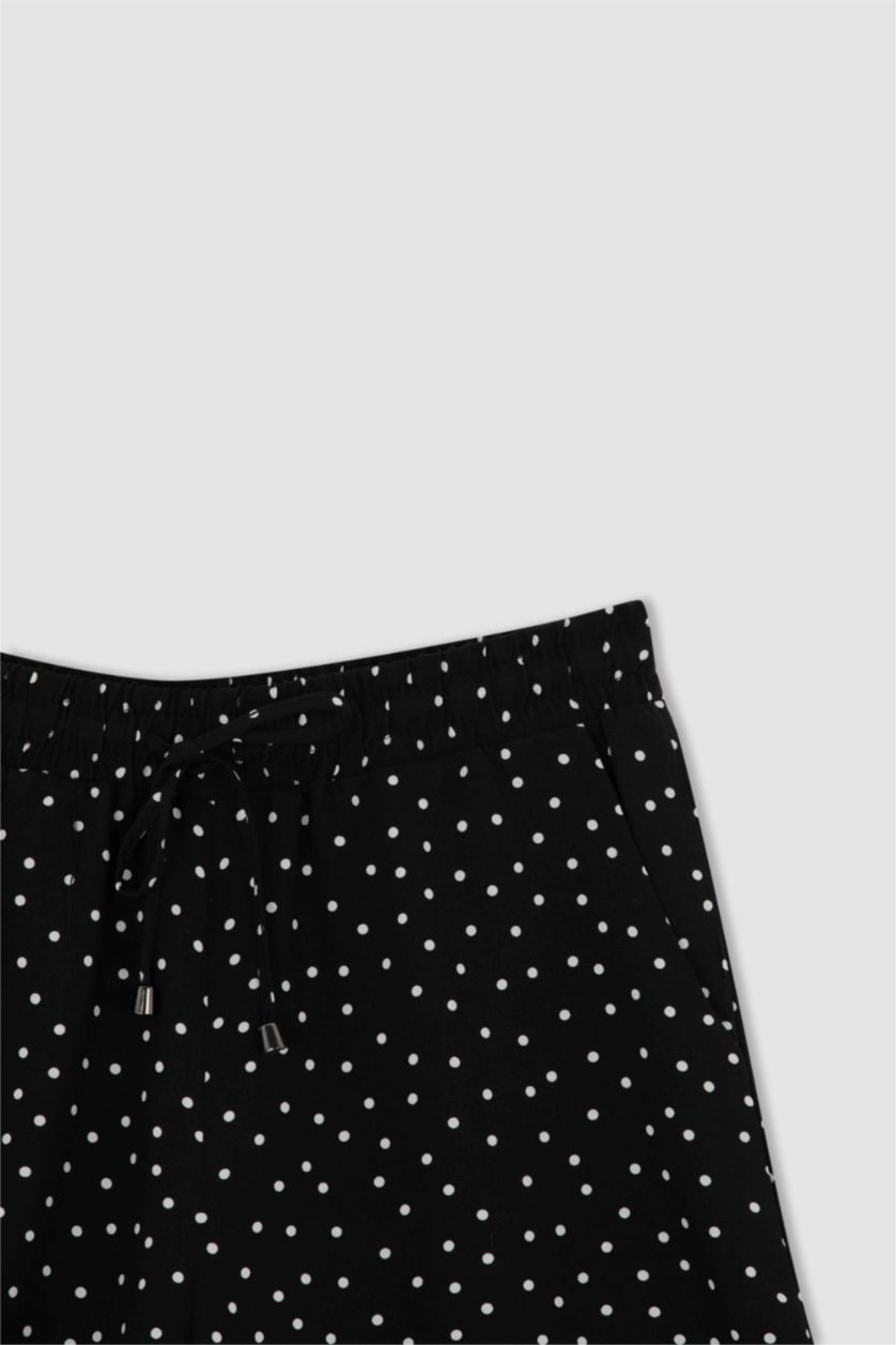 WOMAN Black Dot Patterned Pocket Relax Fit Bermuda Shorts