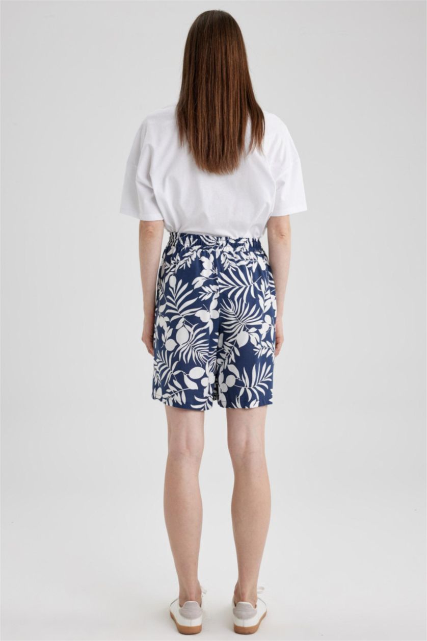 WOMAN Sax High Waist Wide Leg Viscose Shorts