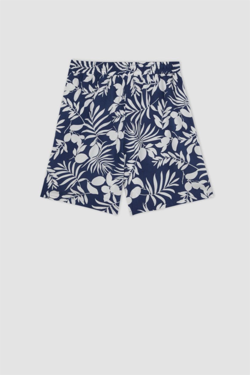 WOMAN Sax High Waist Wide Leg Viscose Shorts