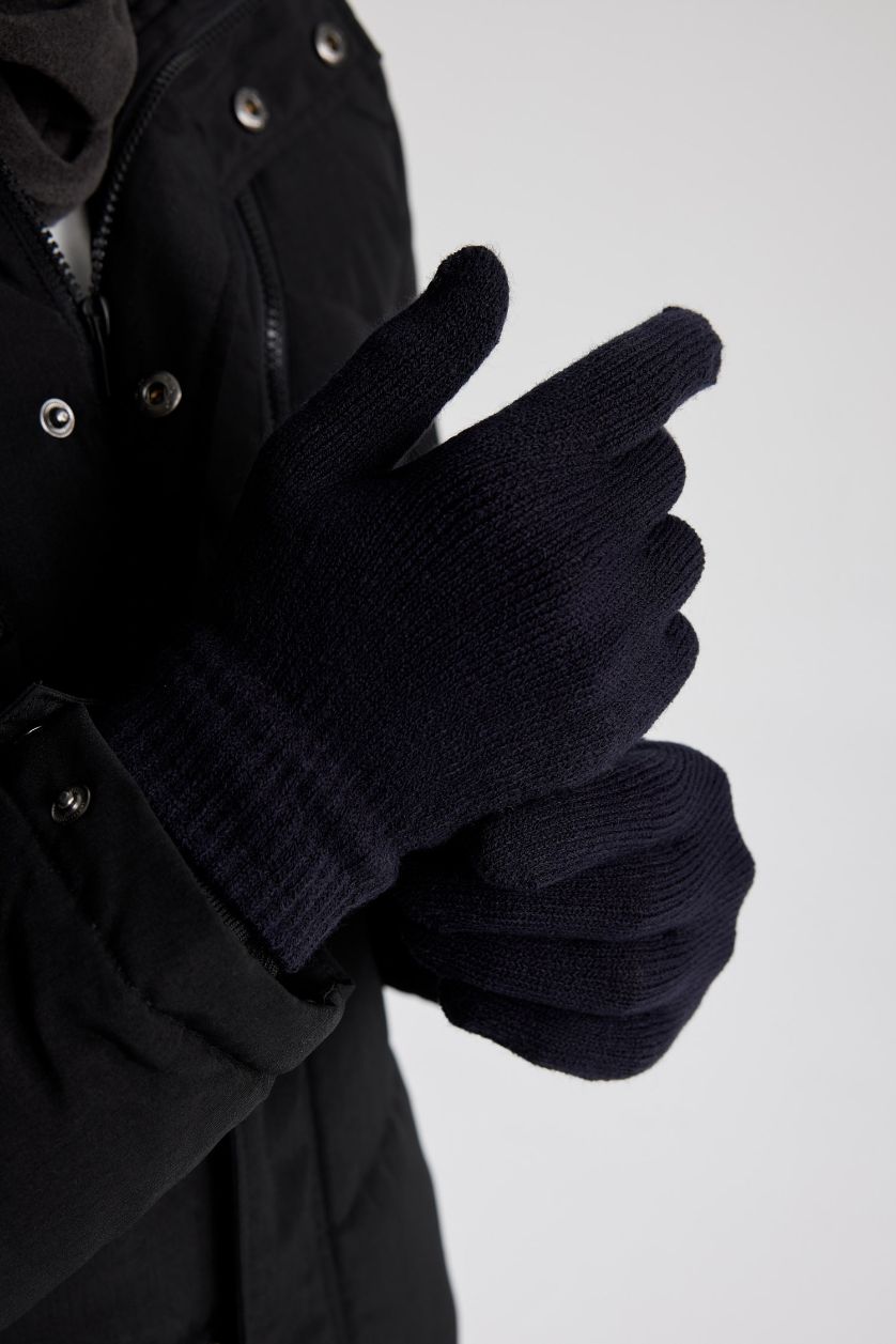 Erkek Lacivert Erkek Triko Eldiven