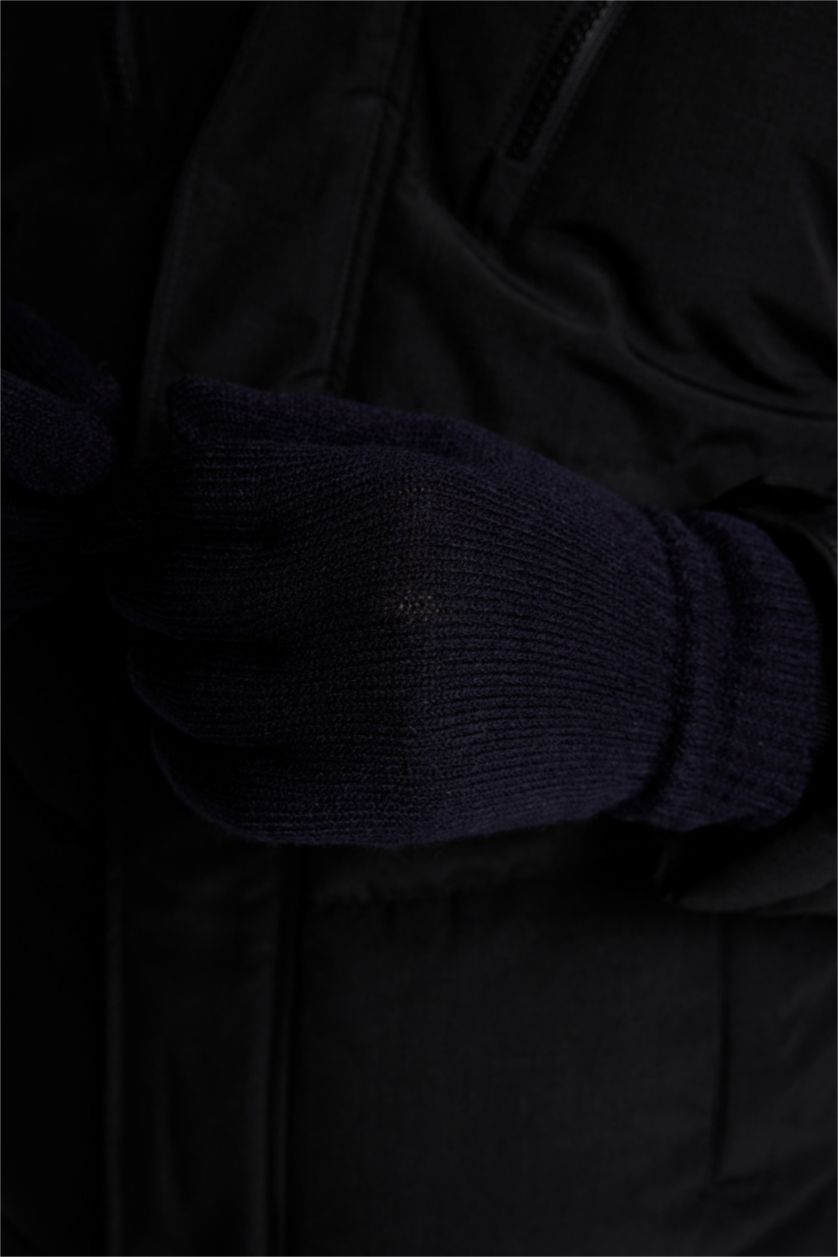 Erkek Lacivert Erkek Triko Eldiven