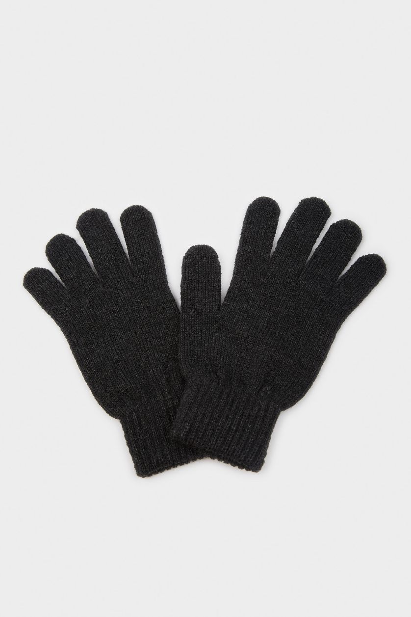 رجال أنثرا غامق كفوف تريكو رجالي