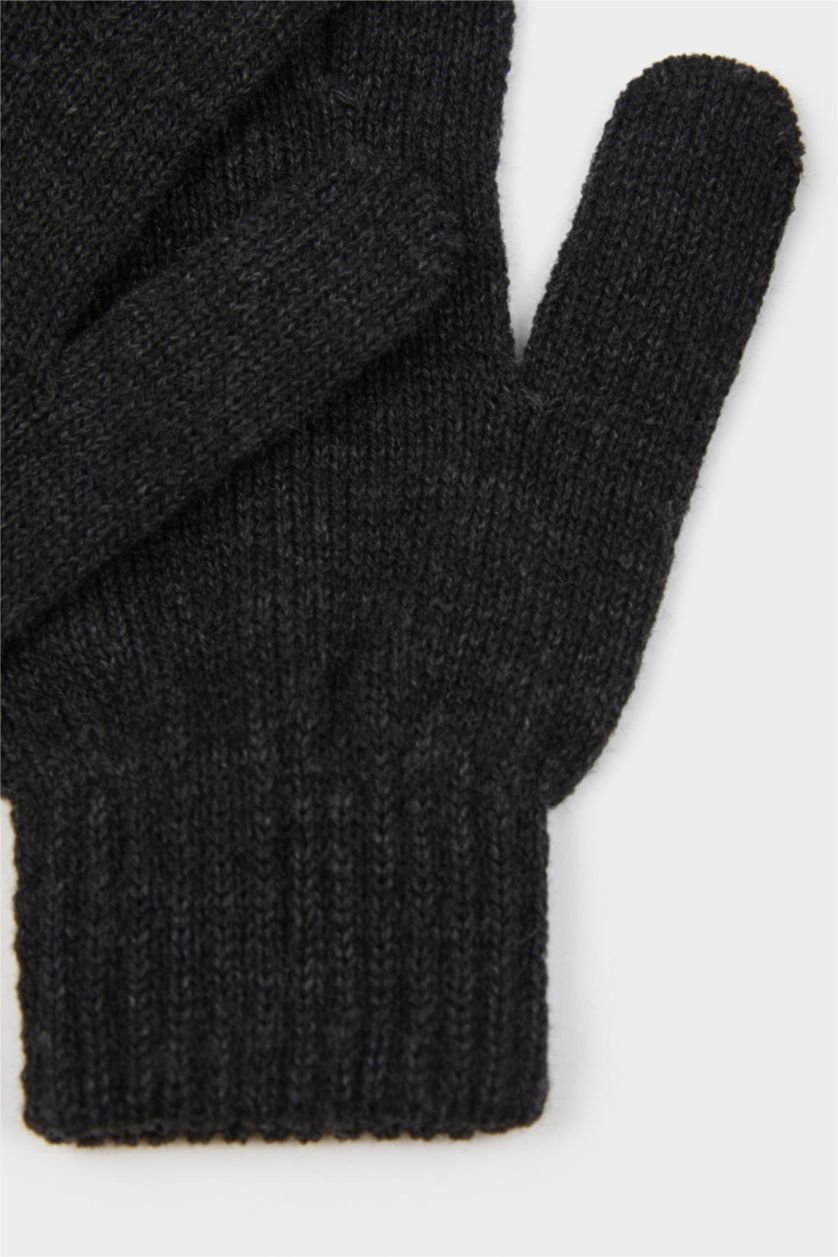 رجال أنثرا غامق كفوف تريكو رجالي