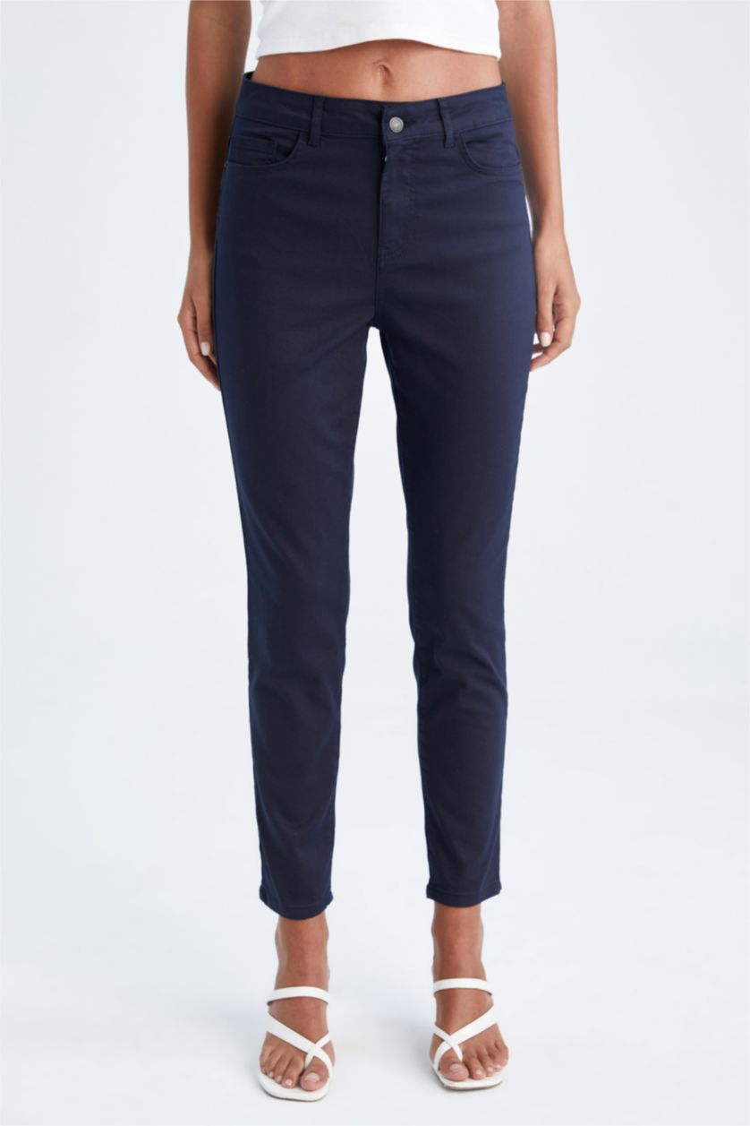 WOMAN NAVY High Waist Skinny Fit Trousers